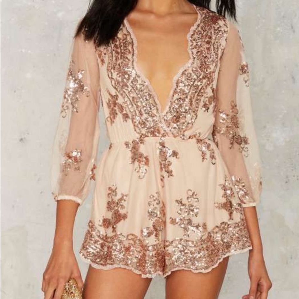 Blush Sequin Romper